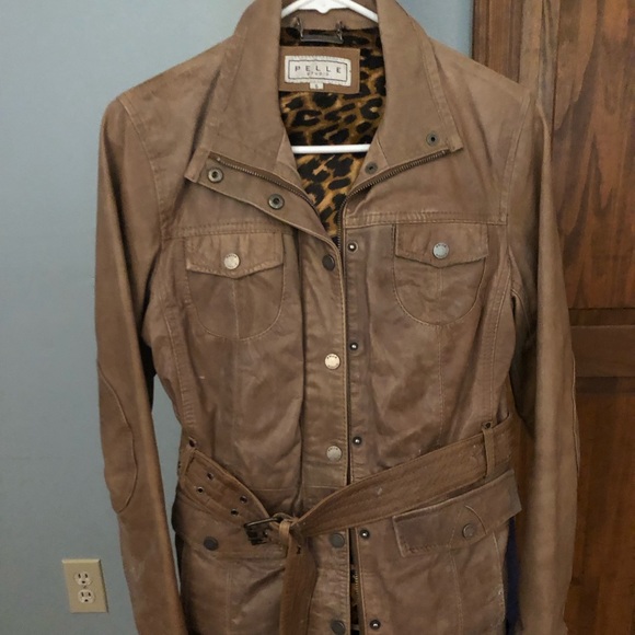 Pelle Studio Jackets & Blazers - Pelle studio Brown belted leather jacket small